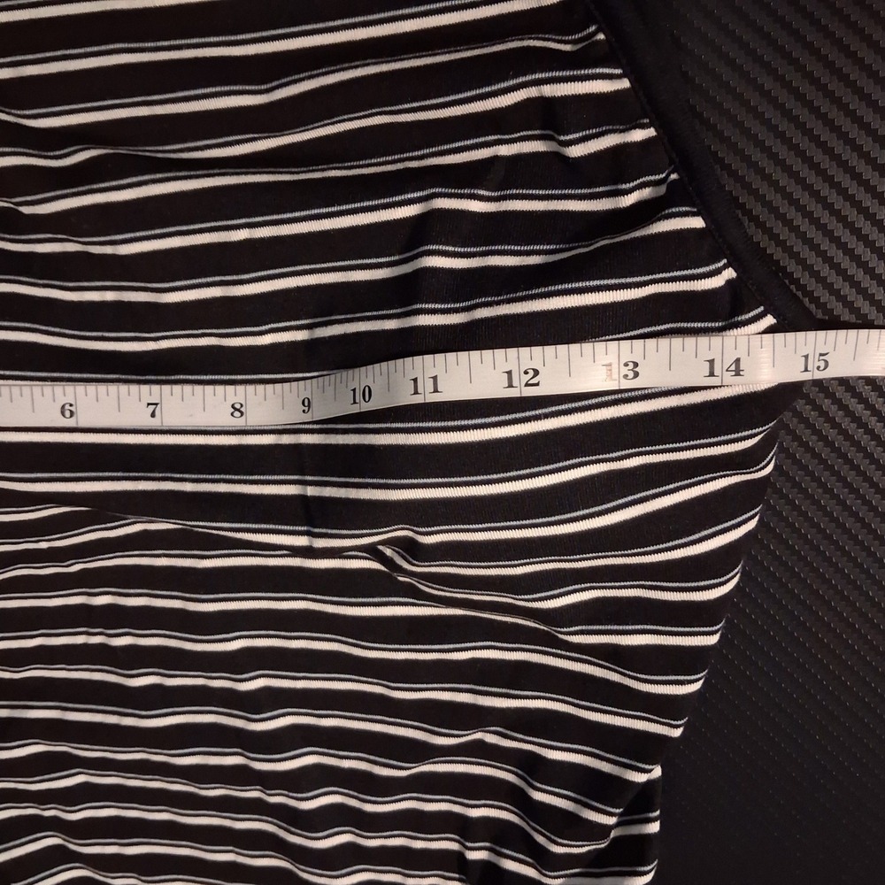 NWT OGL Striped Spaghetti Bra Top M & Low Rise Midi Skirt S Black/Grey/White - Picture 9 of 13
